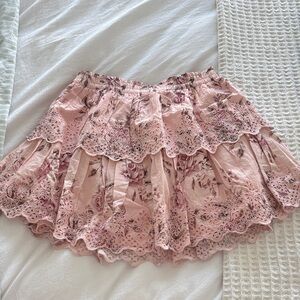 Gap x LoveShackFancy Floral Lace Pink Skirt NWT